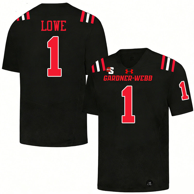 Gardner-Webb Runnin' Bulldogs #1 Anthony Lowe College Football Jerseys,Uniforms-Black